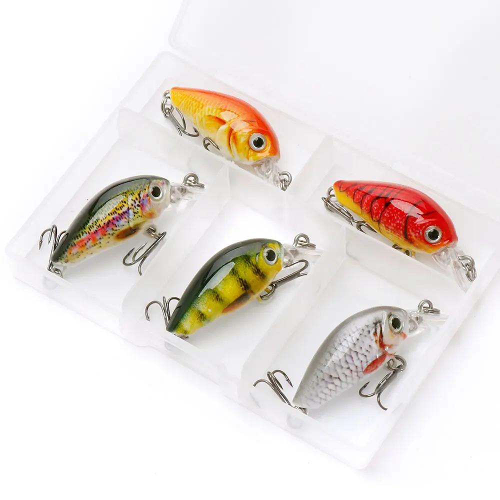 5 pc 1 1/2 inch crankbait assortment w/box (B)