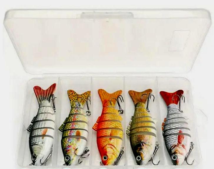 5 pc segmented glide bait set w/box