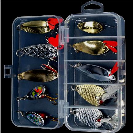 Casting lure assortment with box 10 lures